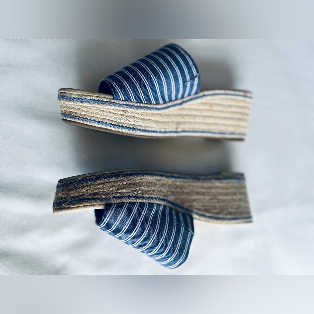 SO Boysenberry Platform Wedge Slide Jute-Wrapped Espadrille Heel | Womens 10